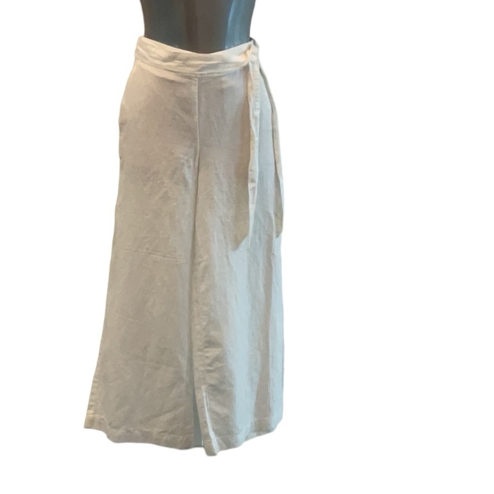 Loft NWT White linen XS petite wide leg pants